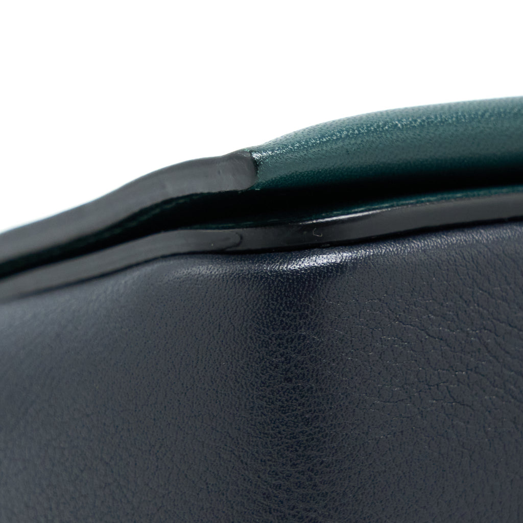 CELINE FRAME BAG CALFSKIN NAVY/DARK GREEN GHW