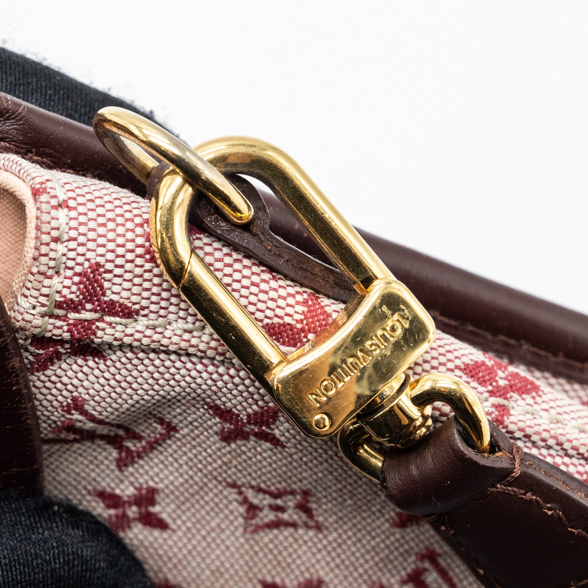 LOUIS VUITTON VINTAGE FLAP SHOULDER BAG FABRIC / LEATHER DARK PINK GHW