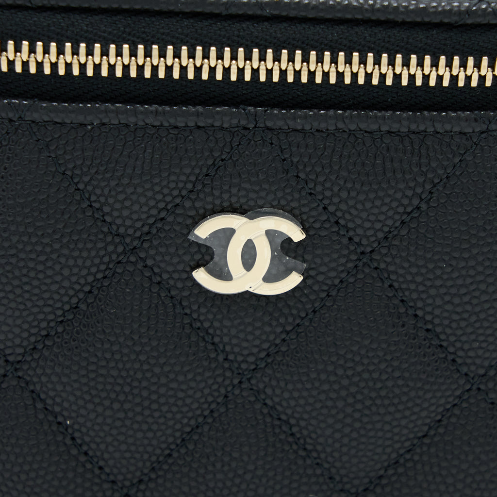 CHANEL MINI VANITY WITH CHAIN CAVIAR BLACK LGHW