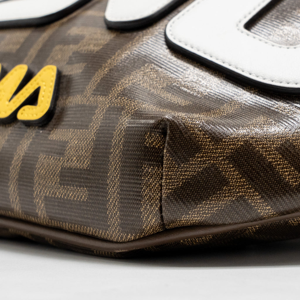 FENDI ROMA FENDI WAIST BAG FF CANVAS BROWN GHW