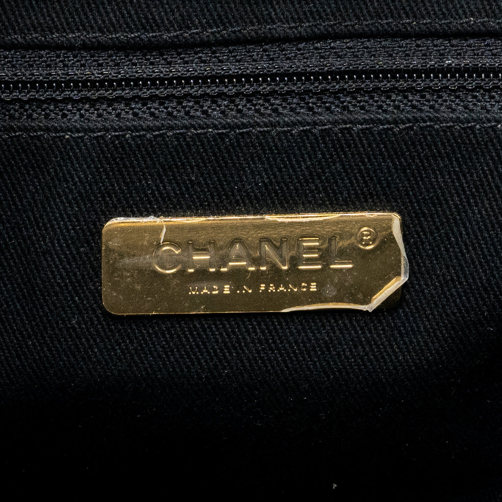CHANEL CHAINS TOTE BAG CAVIAR BLACK BRUSHED GHW