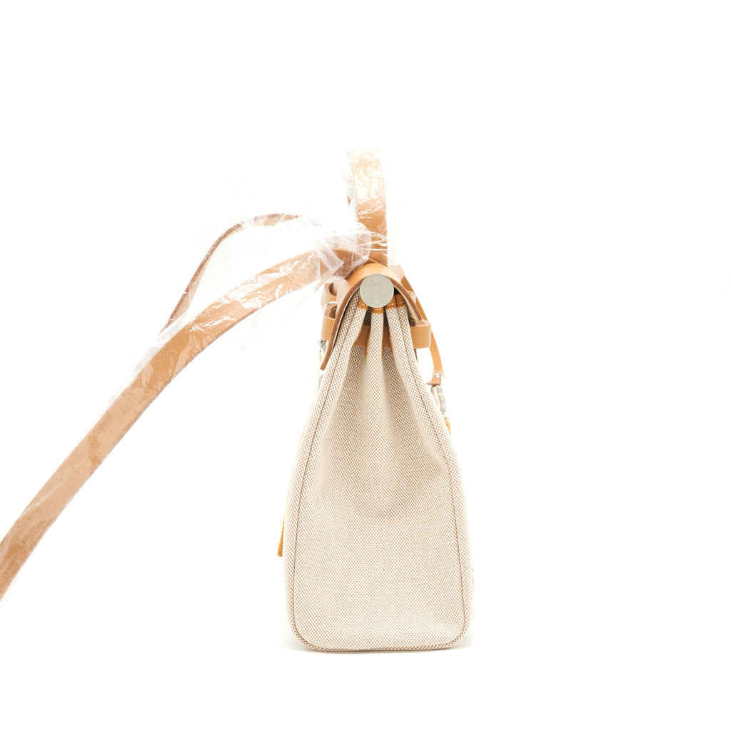 HERMES HERBAG ZIP 31 TOILE H EN RELIEF BRIDES SABLE/ECRU-BEIGE/NAT SABLE