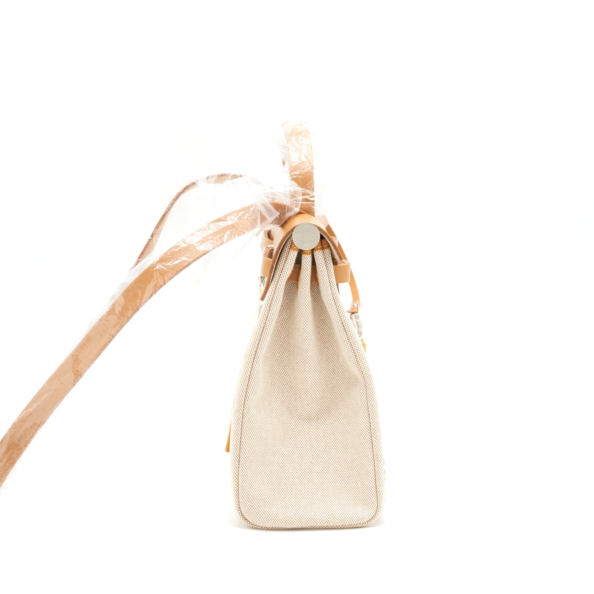 HERMES HERBAG ZIP 31 TOILE H EN RELIEF BRIDES SABLE/ ECRU BEIGE/ NAT SABLE