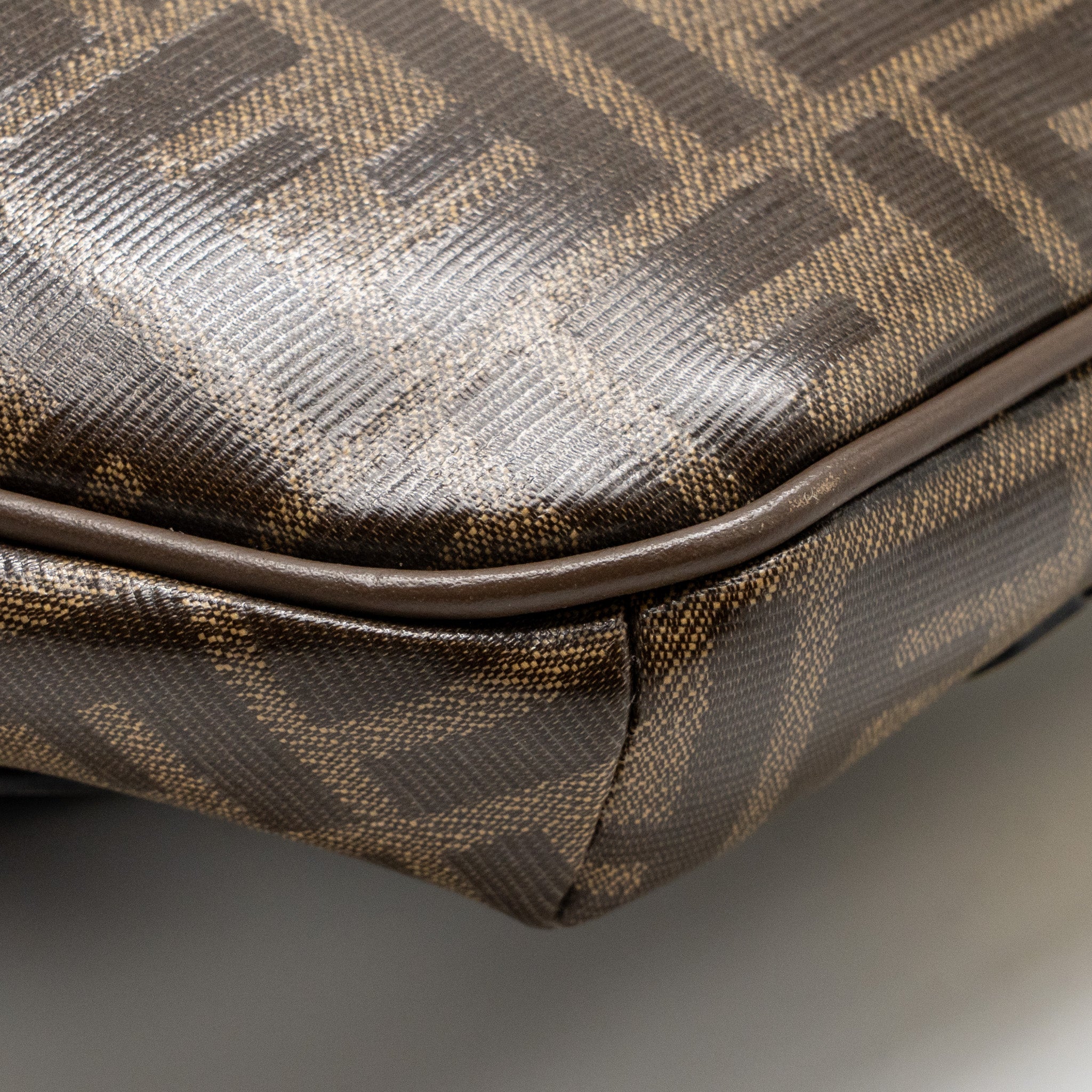FENDI ROMA FENDI WAIST BAG FF CANVAS BROWN GHW