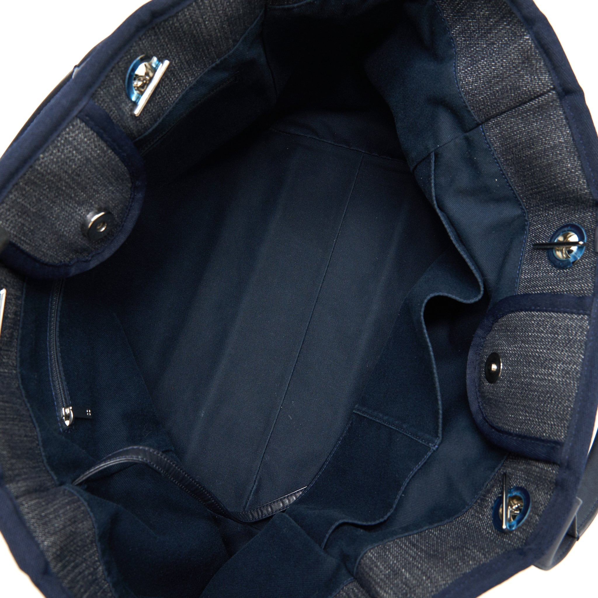 CHANEL LARGE DEAUVILLE TOTE BAG DENIM NAVY SHW