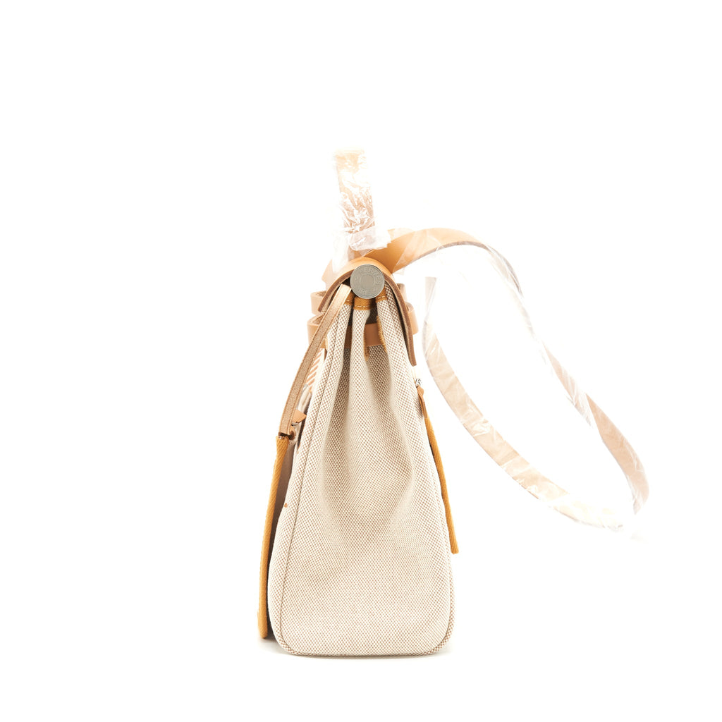 HERMES HERBAG ZIP 31 TOILE H EN RELIEF BRIDES SABLE/ECRU-BEIGE/NAT SABLE