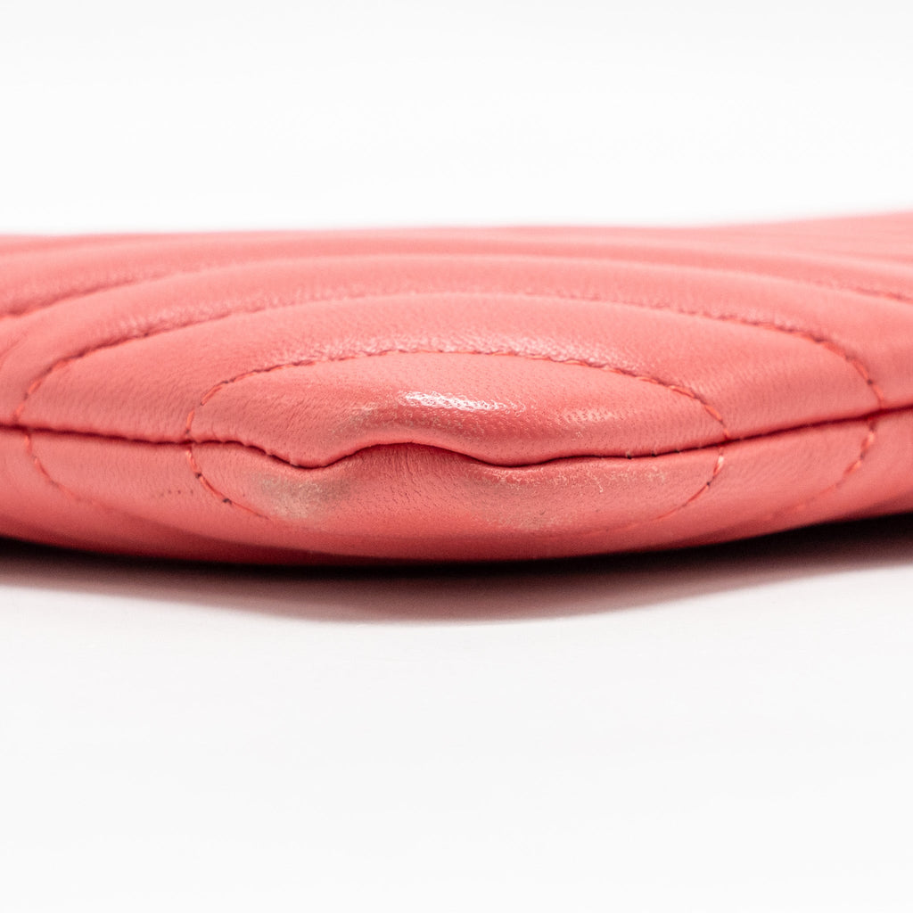 CHANEL CHEVRON CLUTCH LAMBSKIN PINK GHW