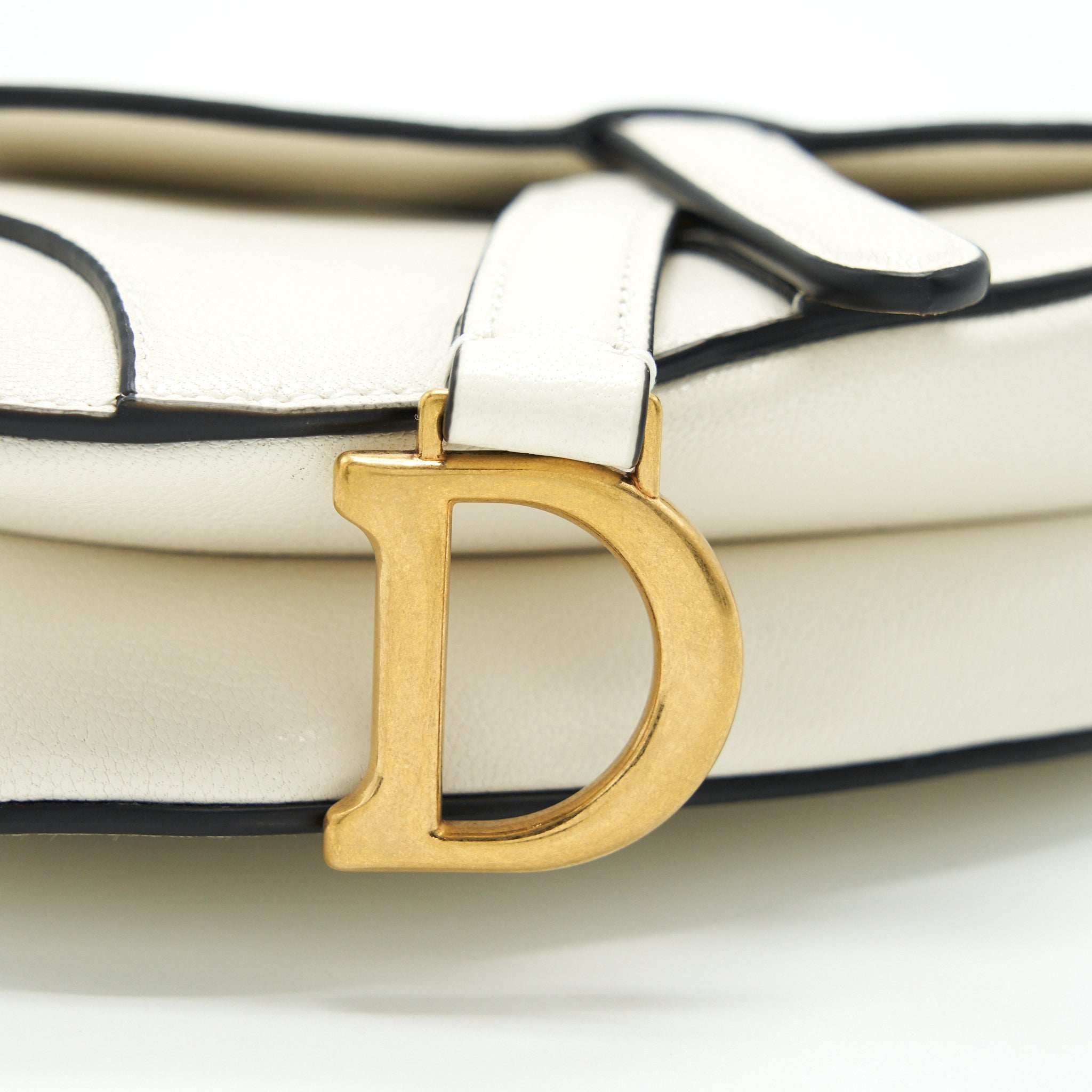 DIOR MICRO (SUPER MINI) SADDLE BAG GOAT SKIN WHITE GHW