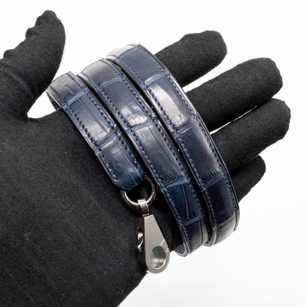 HERMES KELLY 25 CROCODILE NILOTICUS MATT BLUE MARINE SHW