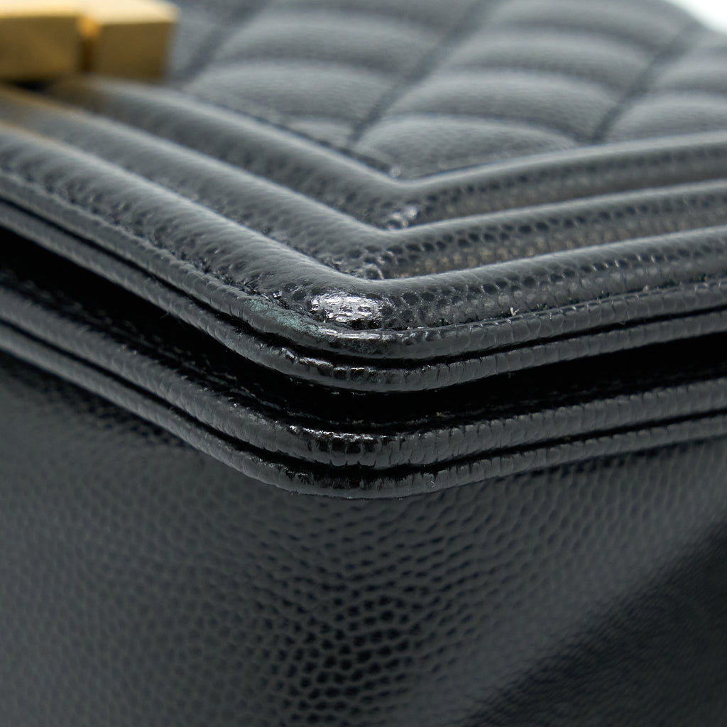 CHANEL SMALL BOY BAG CAVIAR BLACK GHW