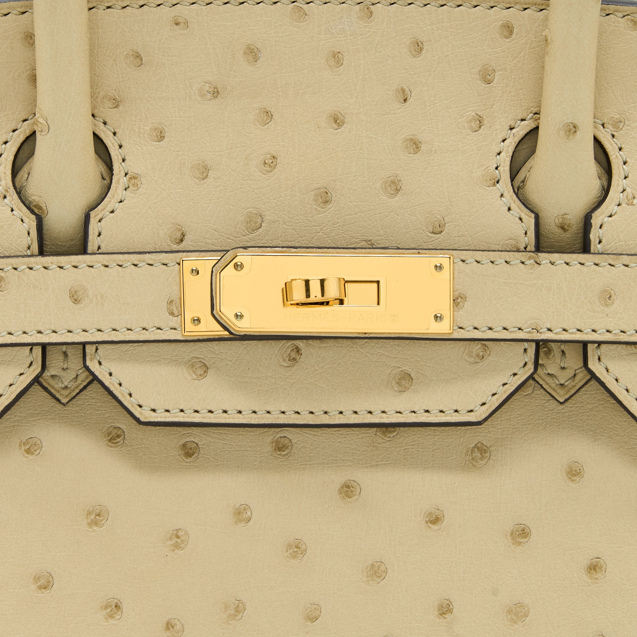 HERMES BIRKIN 30 OSTRICH 3C PARCHEMIN GHW