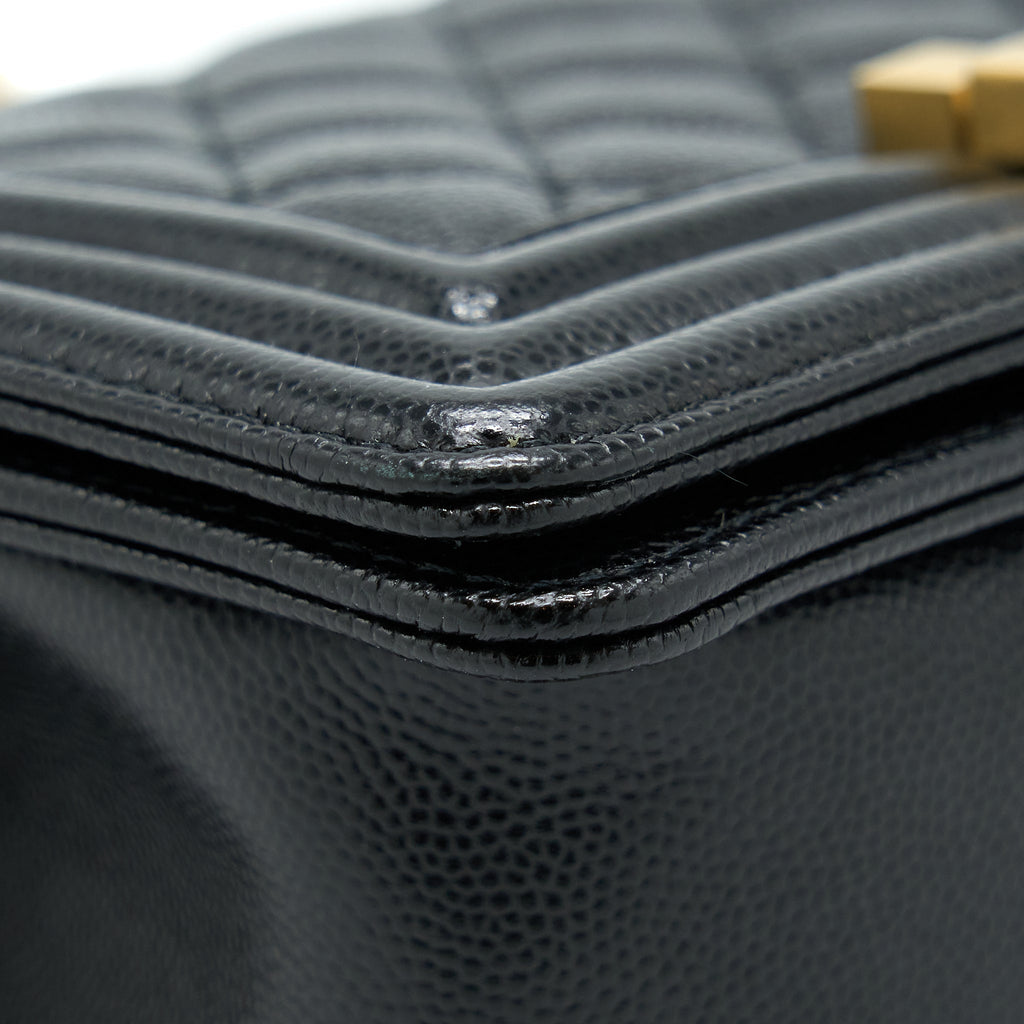 CHANEL SMALL BOY BAG CAVIAR BLACK GHW