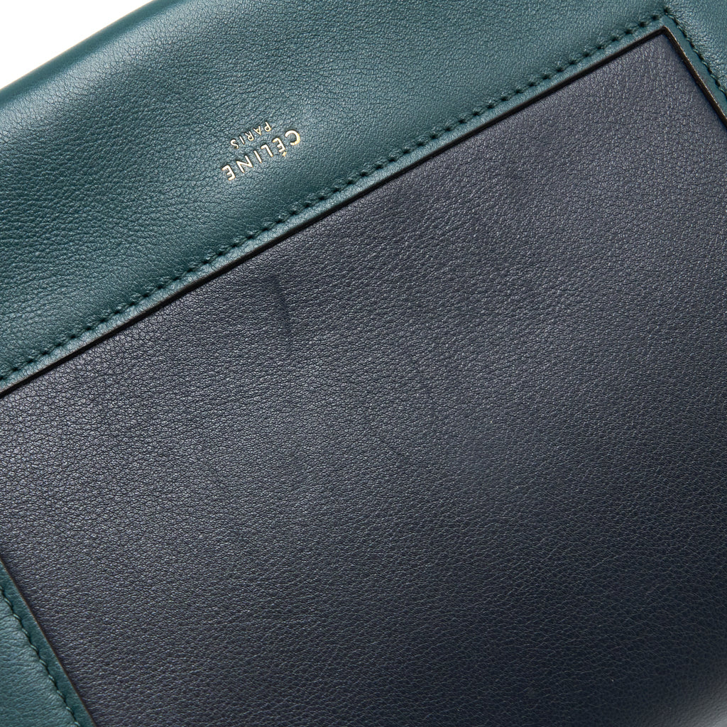 CELINE FRAME BAG CALFSKIN NAVY/DARK GREEN GHW