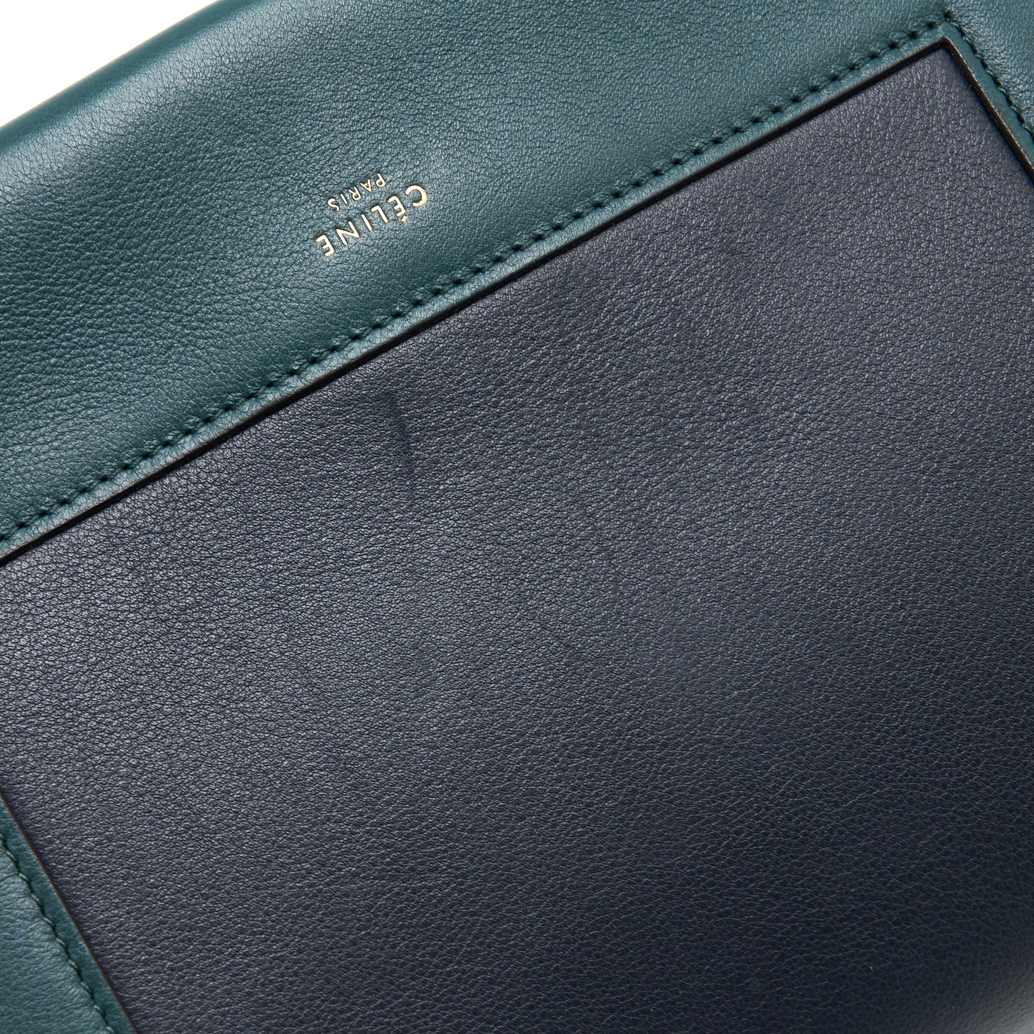 CELINE FRAME BAG CALFSKIN NAVY/DARK GREEN GHW