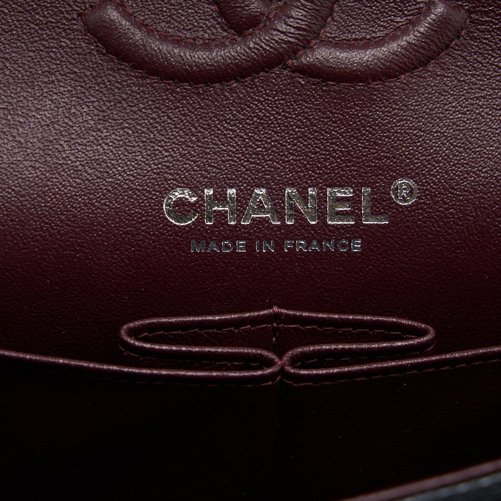CHANEL SMALL CLASSIC DOUBLE FLAP BAG CAVIAR BLACK SHW (MICROCHIP)