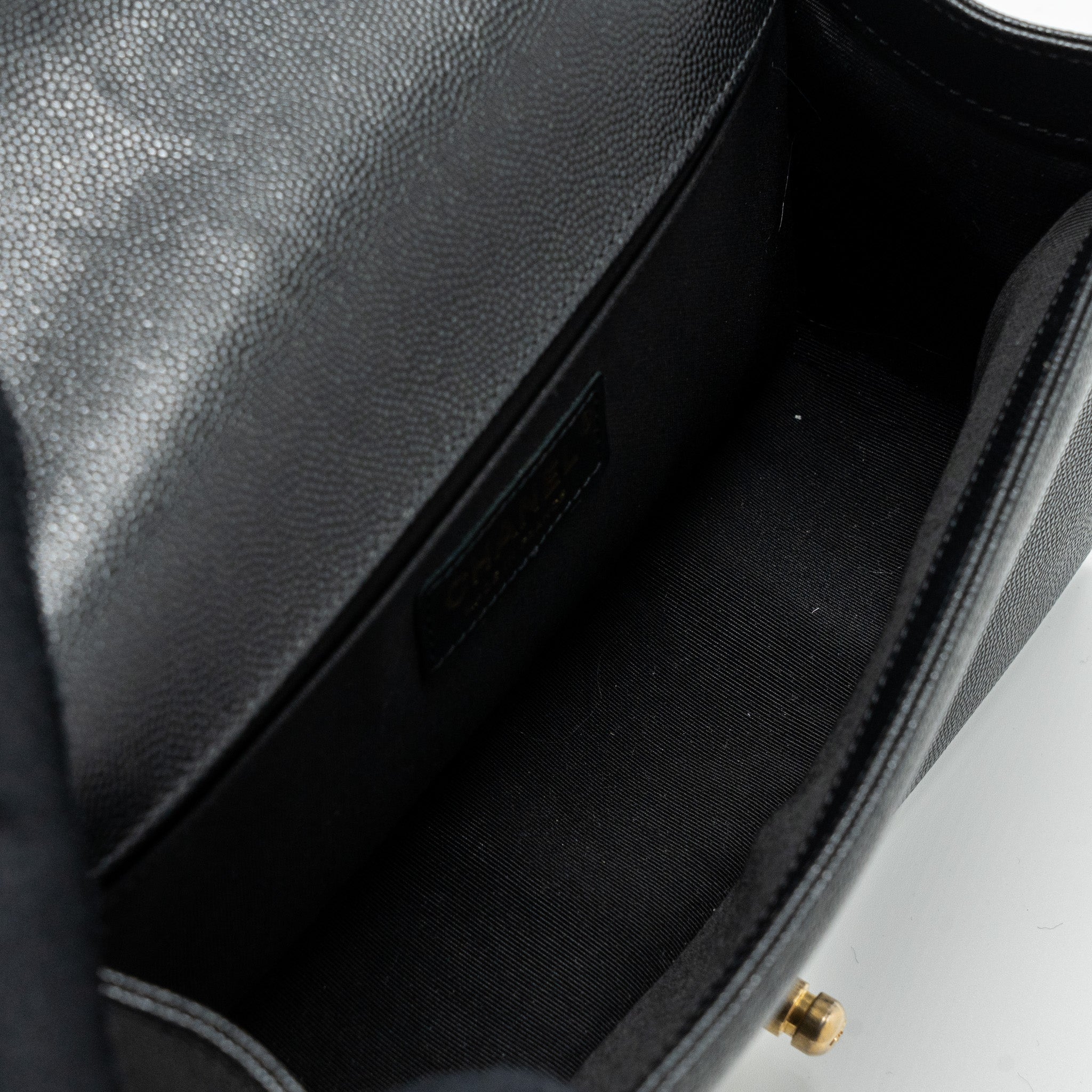 CHANEL MEDIUM CLASSIC BOY BAG CAVIAR BLACK GHW