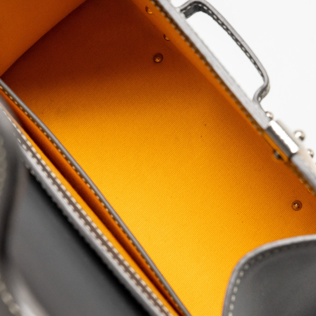 GOYARD SAIGON STRUCTURE MINI BAG GOYARDINE CANVAS/CALFSKIN GREY SHW