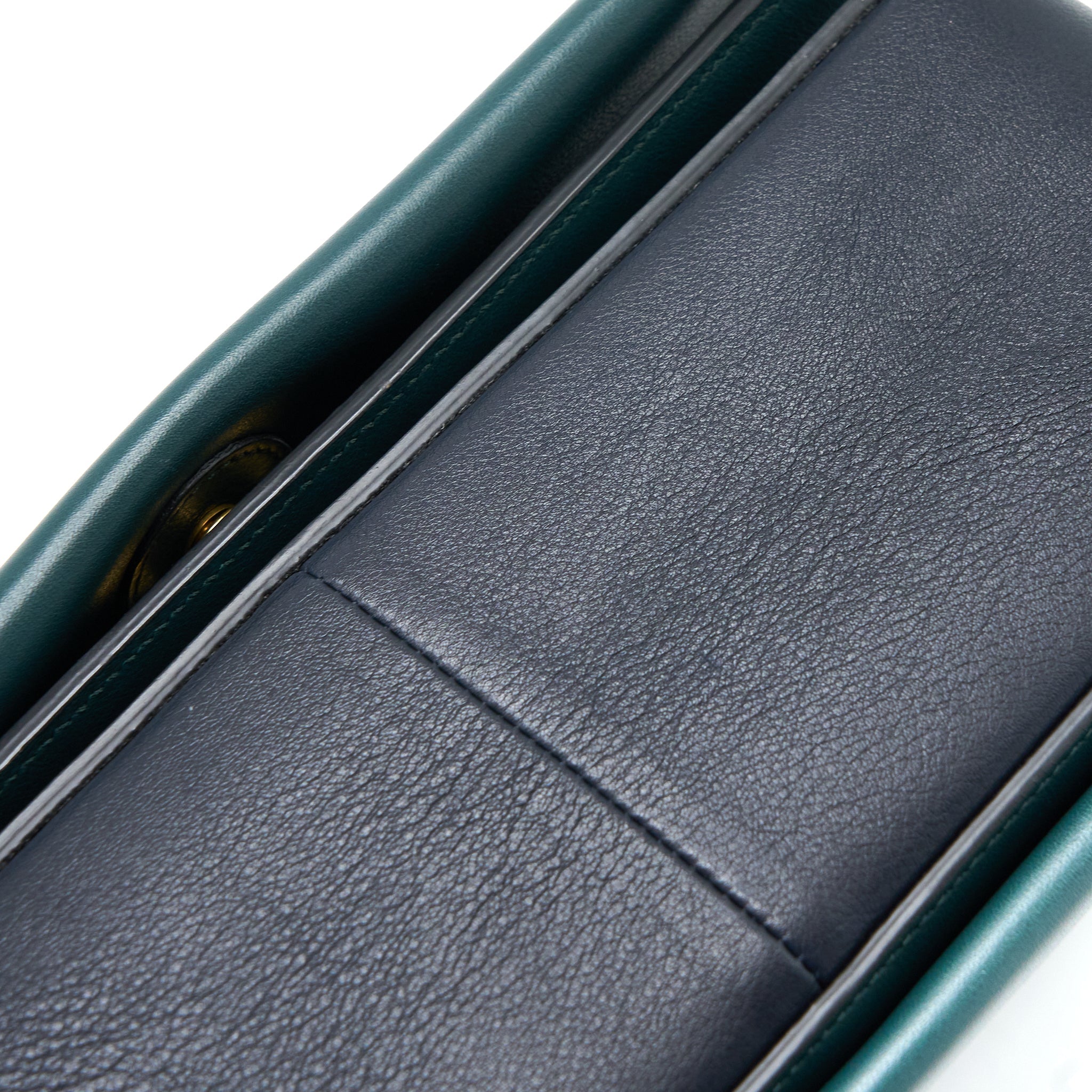 CELINE FRAME BAG CALFSKIN NAVY/DARK GREEN GHW