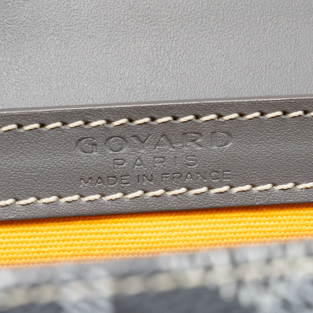 GOYARD SAIGON STRUCTURE MINI BAG GOYARDINE CANVAS/CALFSKIN GREY SHW