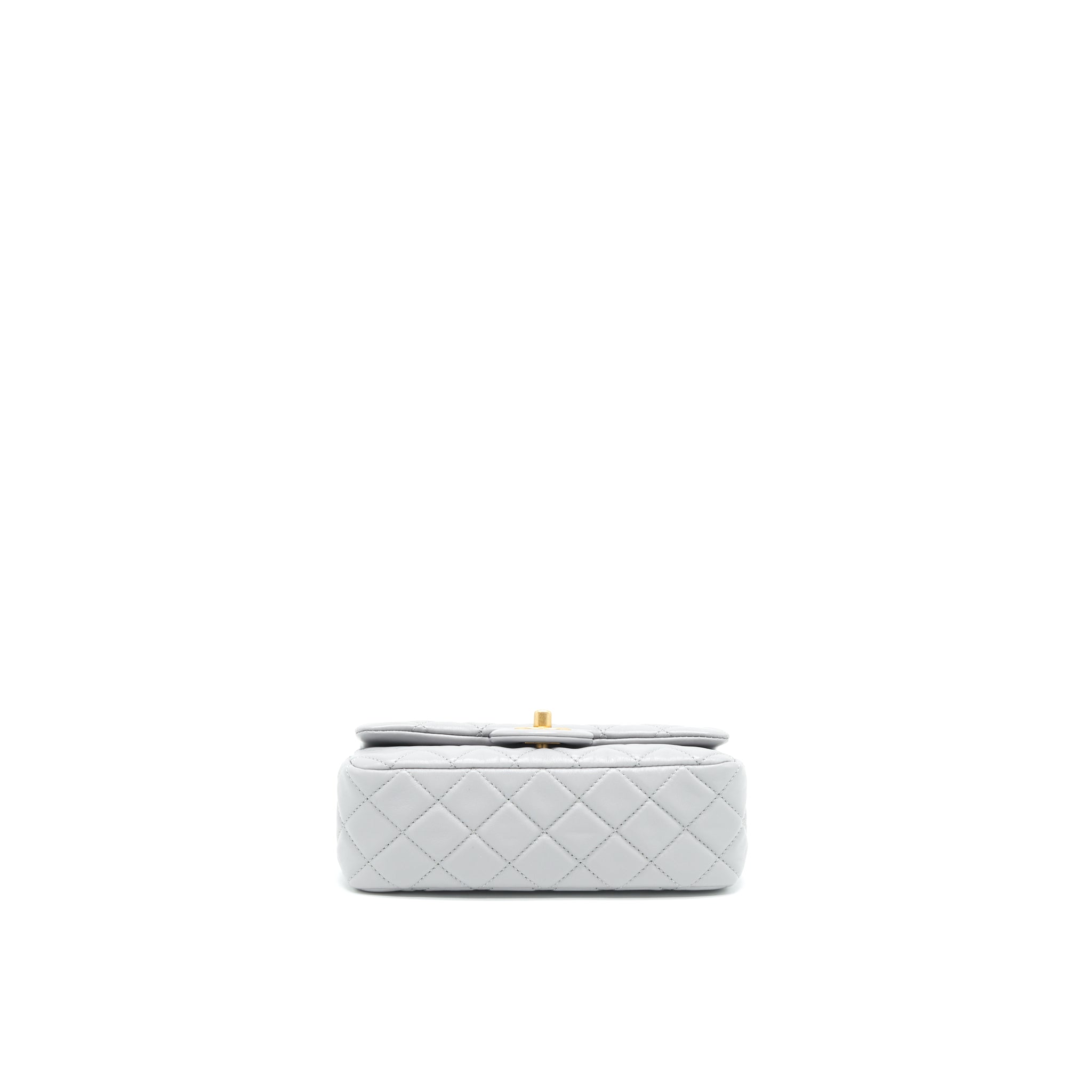 CHANEL 21B PEARL CRUSH MINI RECTANGULAR FLAP BAG GREY GHW