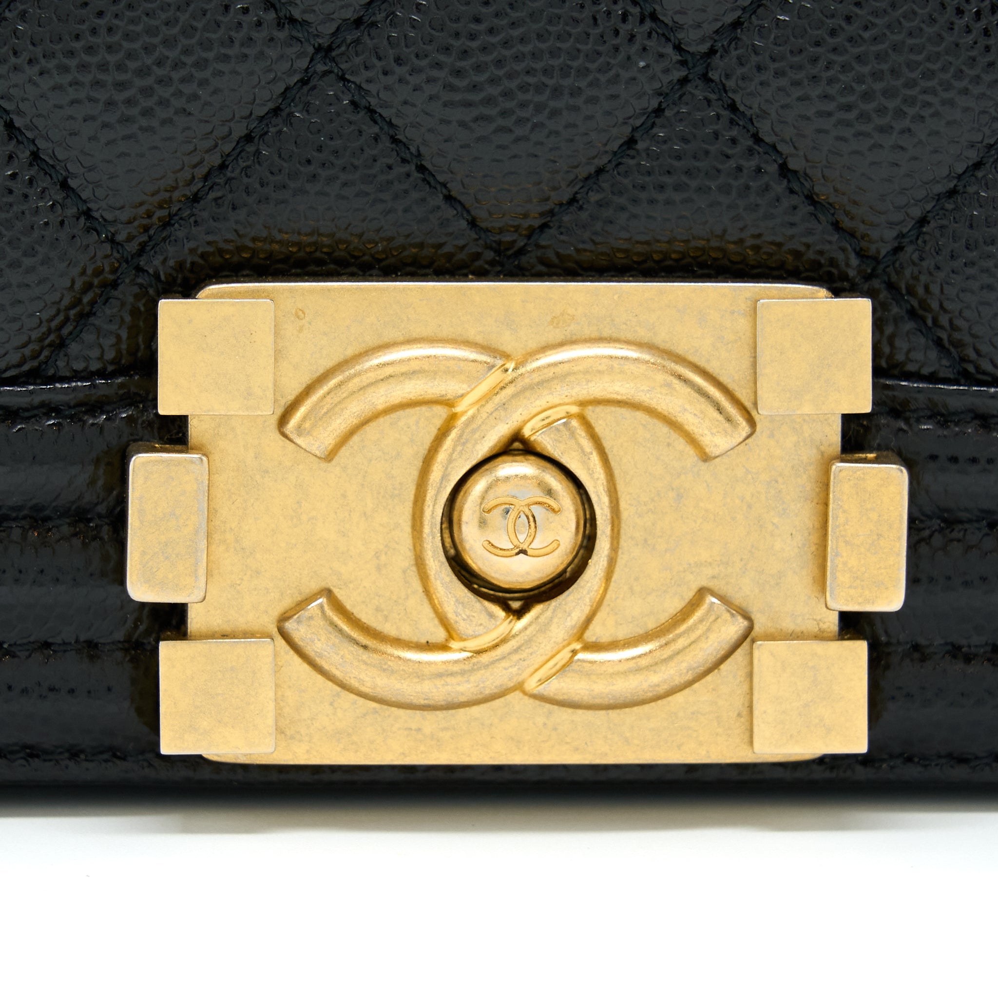 CHANEL SMALL BOY BAG CAVIAR BLACK GHW