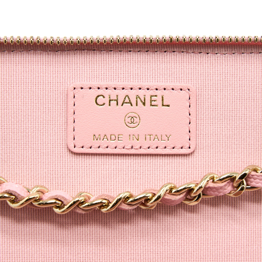 CHANEL LONG VANITY WITH CHAIN CAVIAR PINK LGHW