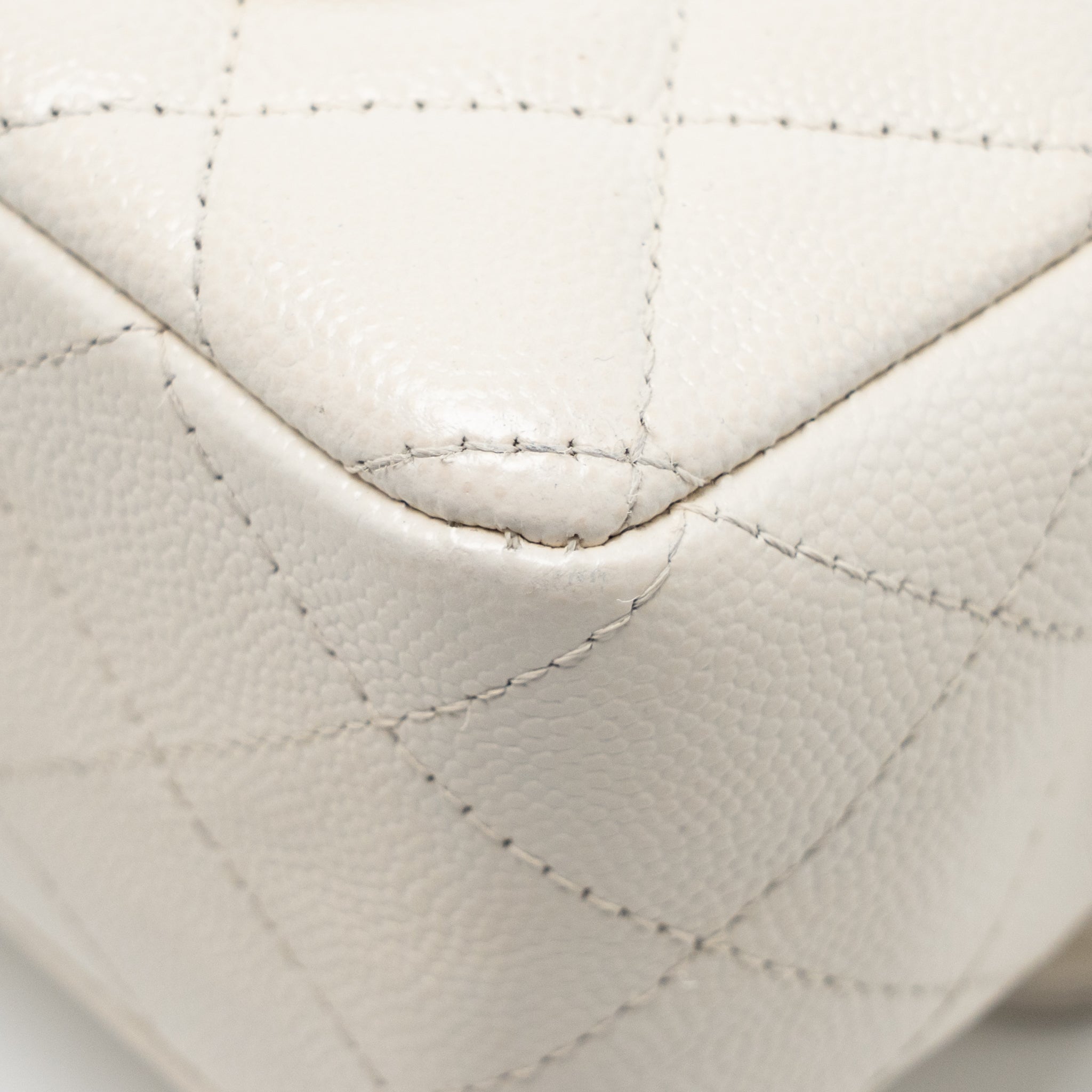 CHANEL MINI RECTANGULAR FLAP BAG CAVIAR WHITE LGHW