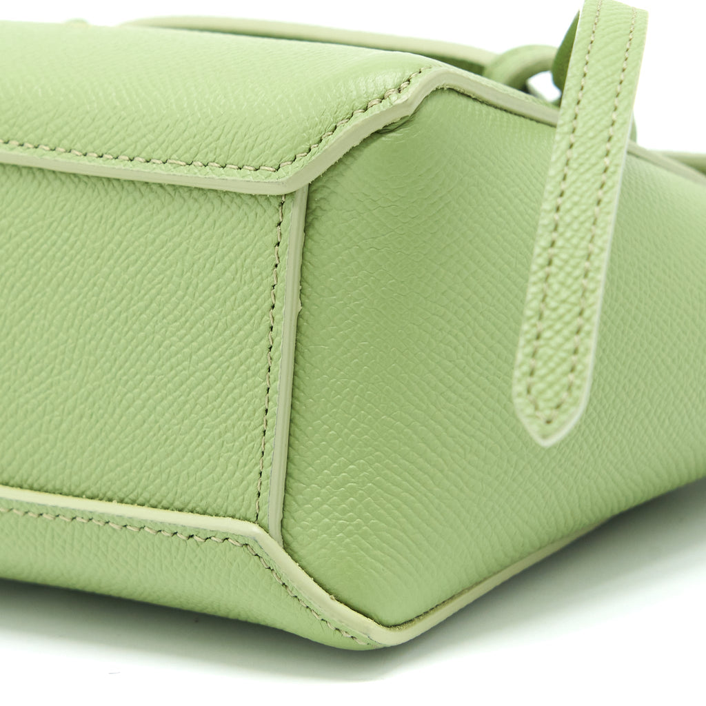 CELINE PICO BELT BAG GRAINED CALFSKIN LIGHT GREEN GHW
