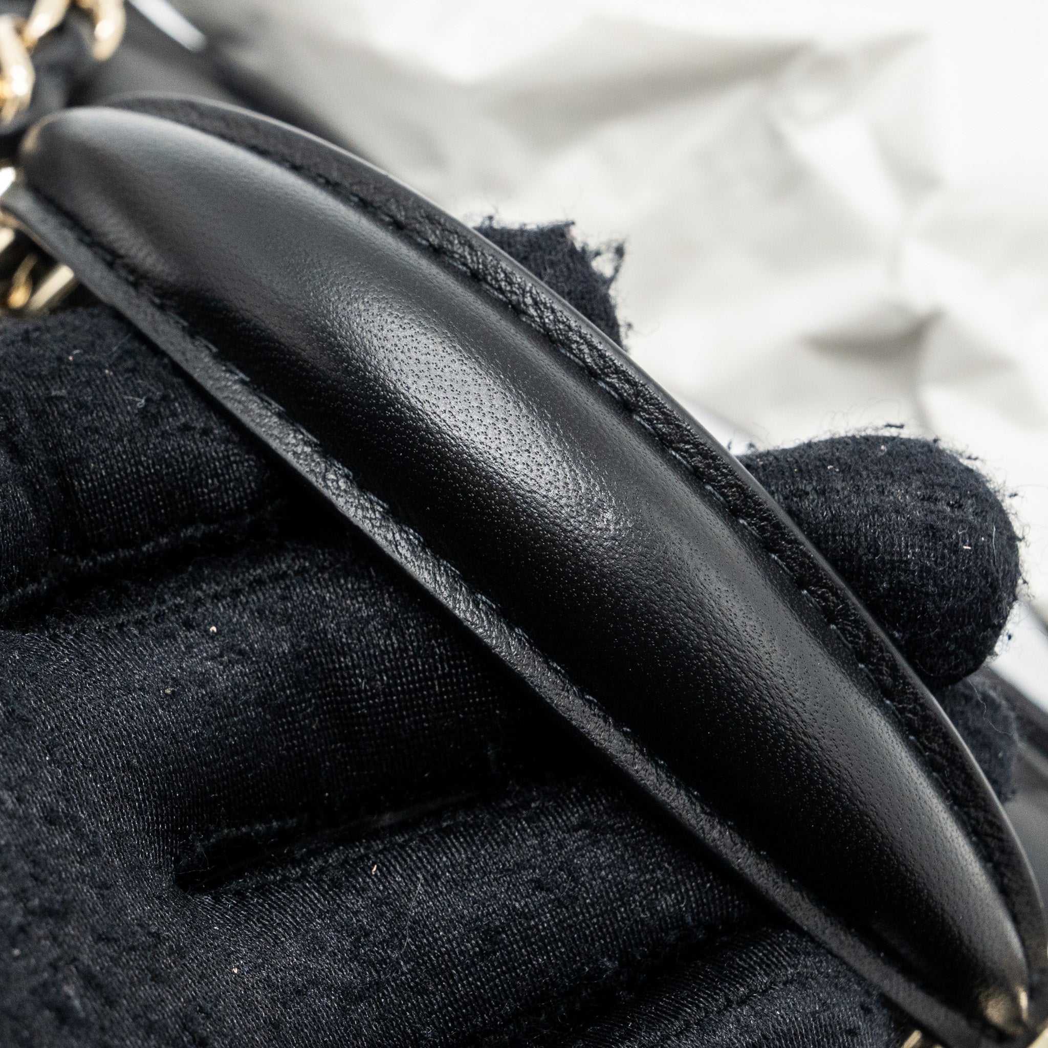 CHANEL 22P LION CHARM TOP HANDLE MINI RECTANGULAR FLAP BAG LAMBSKIN BLACK LGHW (MICROCHIP)
