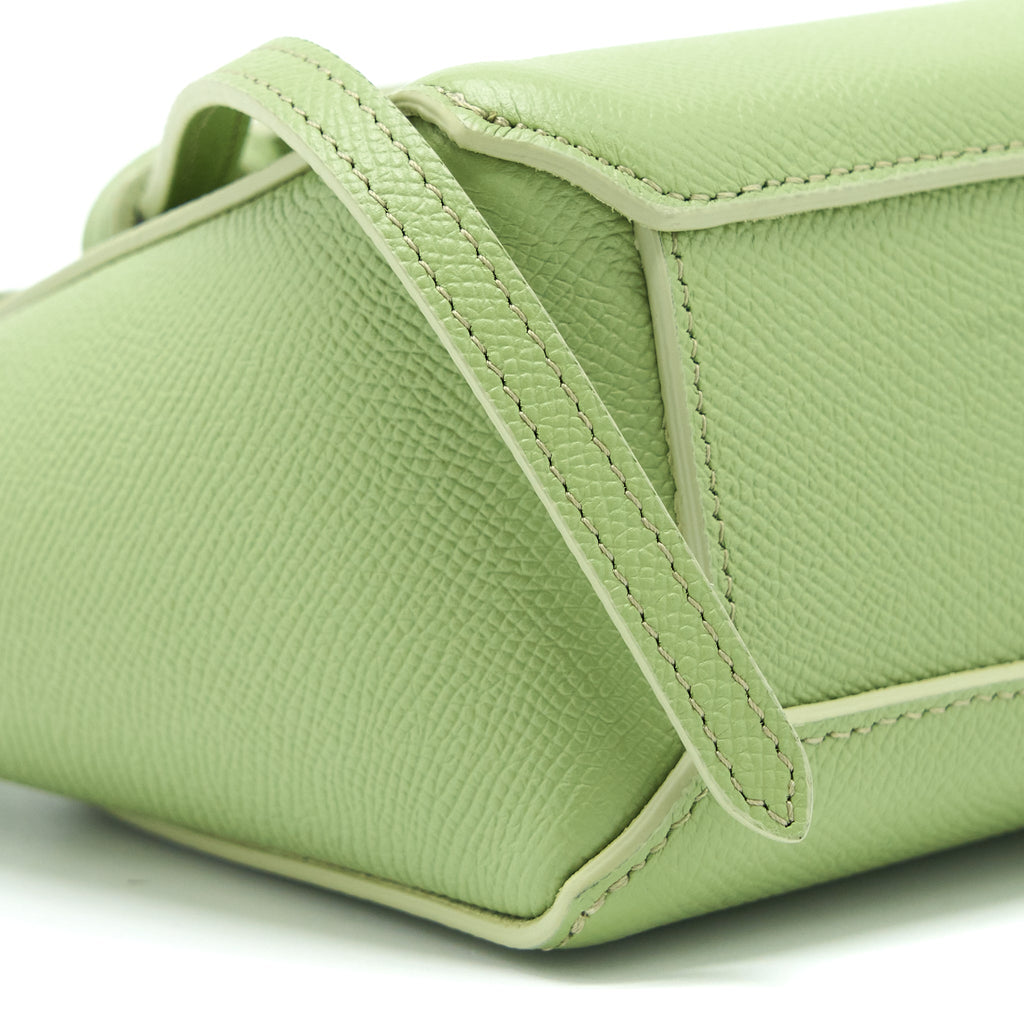 CELINE PICO BELT BAG GRAINED CALFSKIN LIGHT GREEN GHW