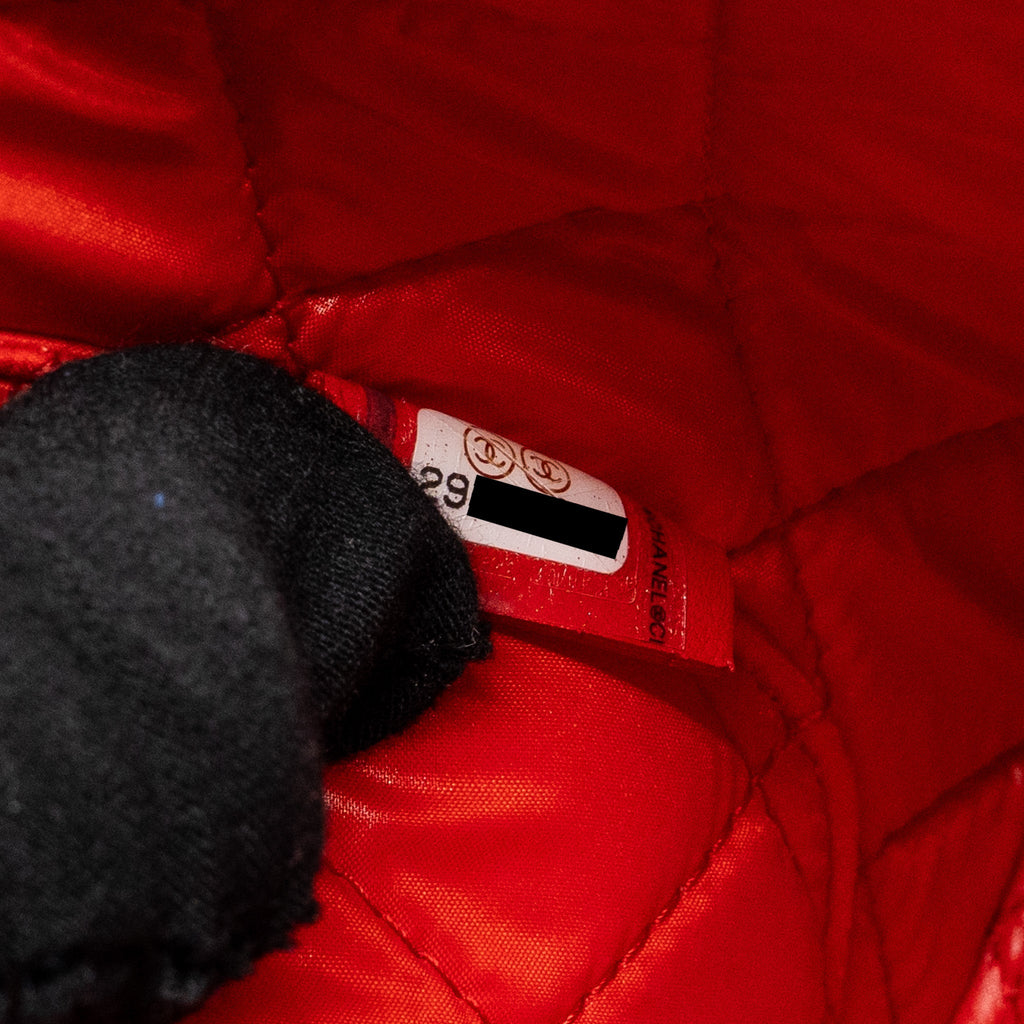 CHANEL LARGE VANITY POUCH PATENT RED GHW