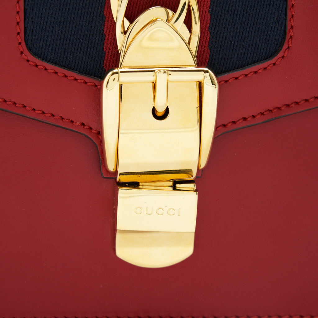 GUCCI SMALL SYLVIE BAG RED WITH GHW