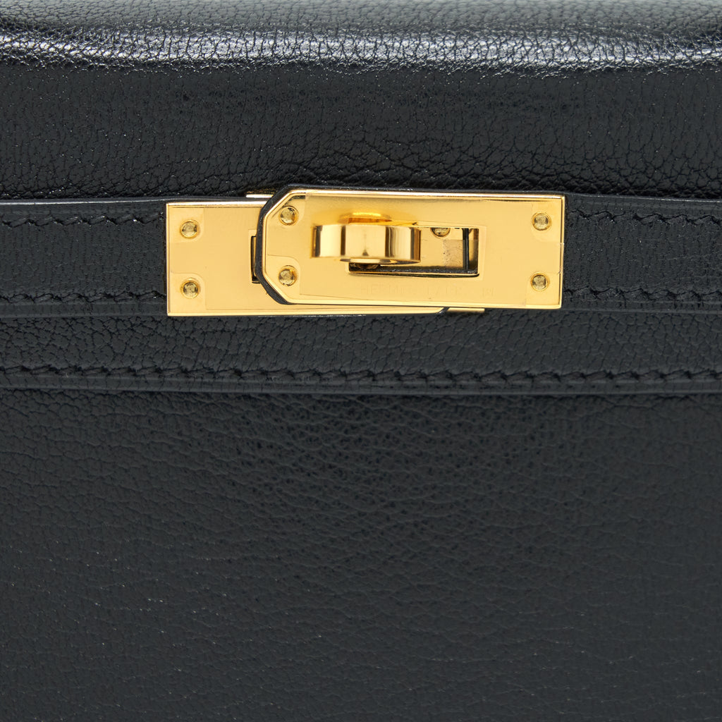 HERMES MINI KELLY 20CM CHÈVRE CHAMKILA BLACK GHW