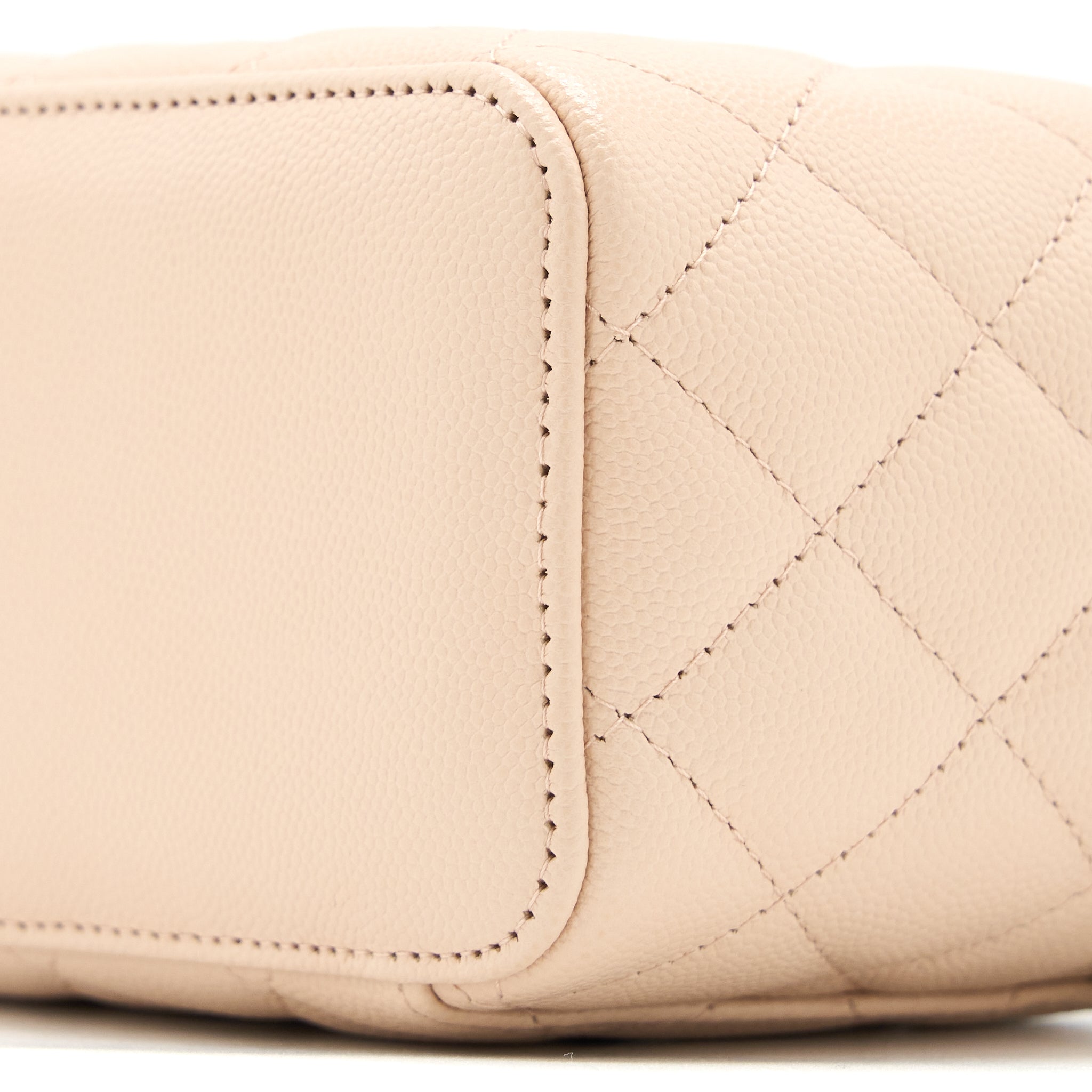 CHANEL LONG VANITY WITH CHAIN CAVIAR BEIGE LGHW