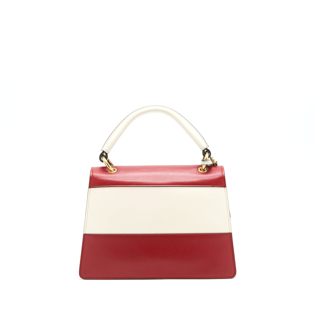 GUCCI QUEEN MARGARET TOP HANDLE BAG WHITE/ RED