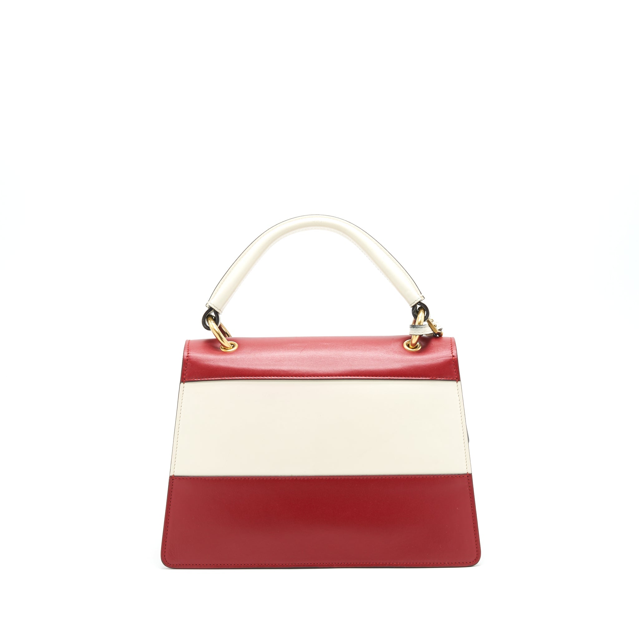 GUCCI QUEEN MARGARET TOP HANDLE BAG WHITE/ RED