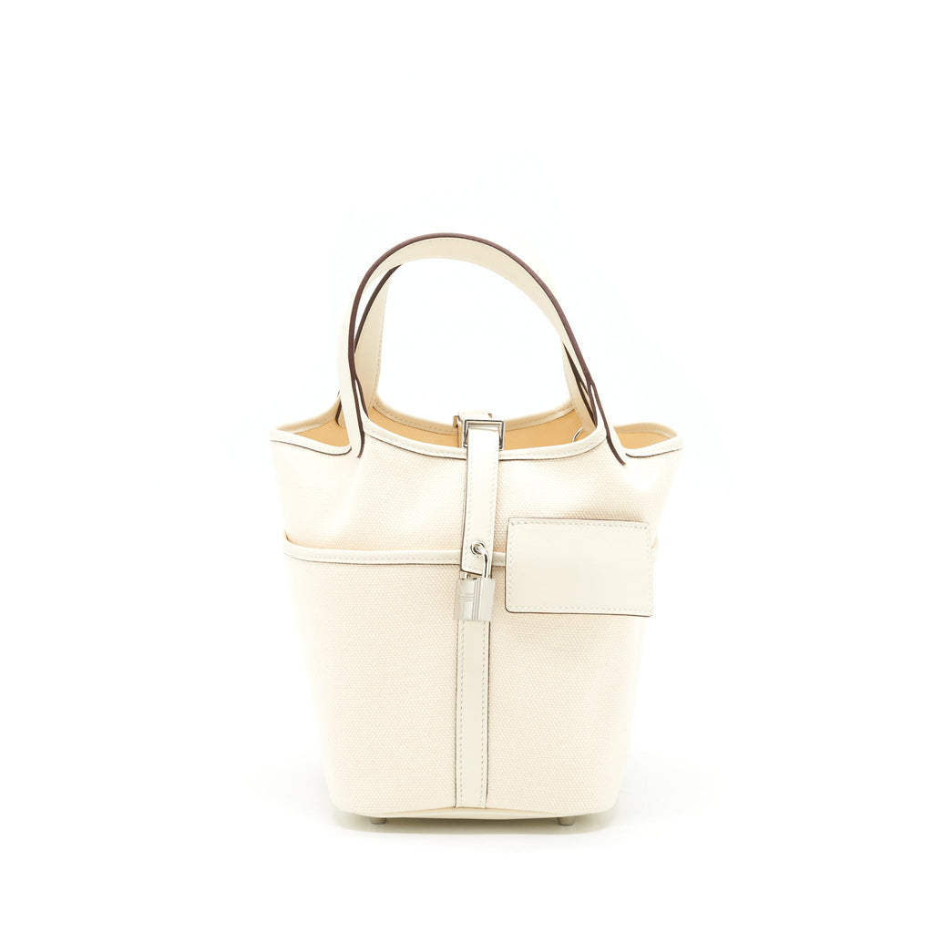 HERMES PICOTIN CARGO 18 SWIFT/TOILE CANVAS ECRU NATA SHW