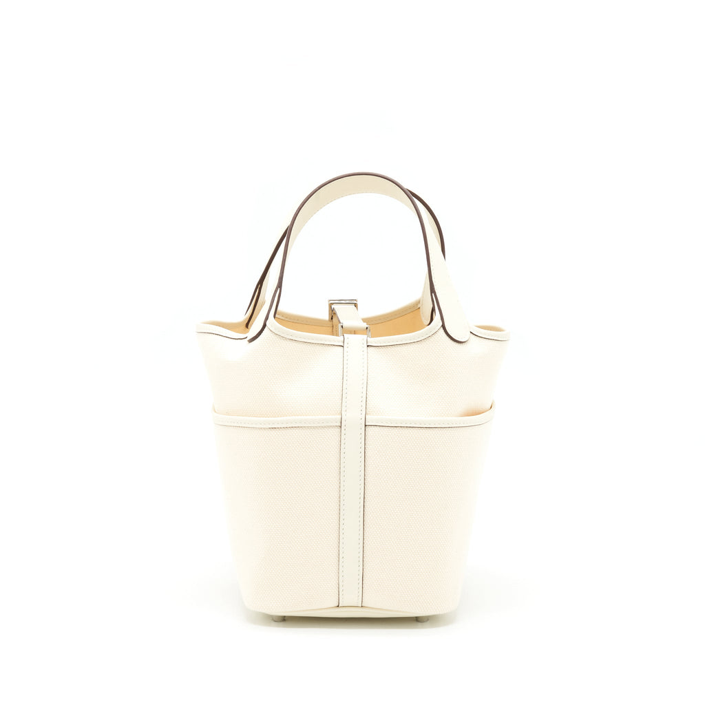 HERMES PICOTIN CARGO 18 SWIFT/TOILE CANVAS ECRU NATA SHW
