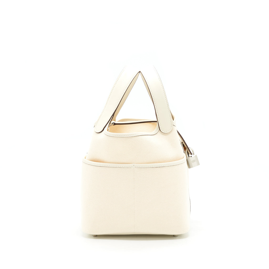 HERMES PICOTIN CARGO 18 SWIFT/TOILE CANVAS ECRU NATA SHW