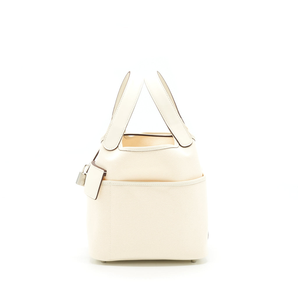 HERMES PICOTIN CARGO 18 SWIFT/TOILE CANVAS ECRU NATA SHW