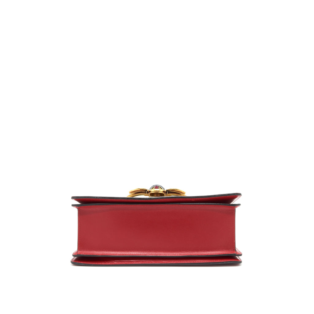 GUCCI QUEEN MARGARET TOP HANDLE BAG WHITE/ RED
