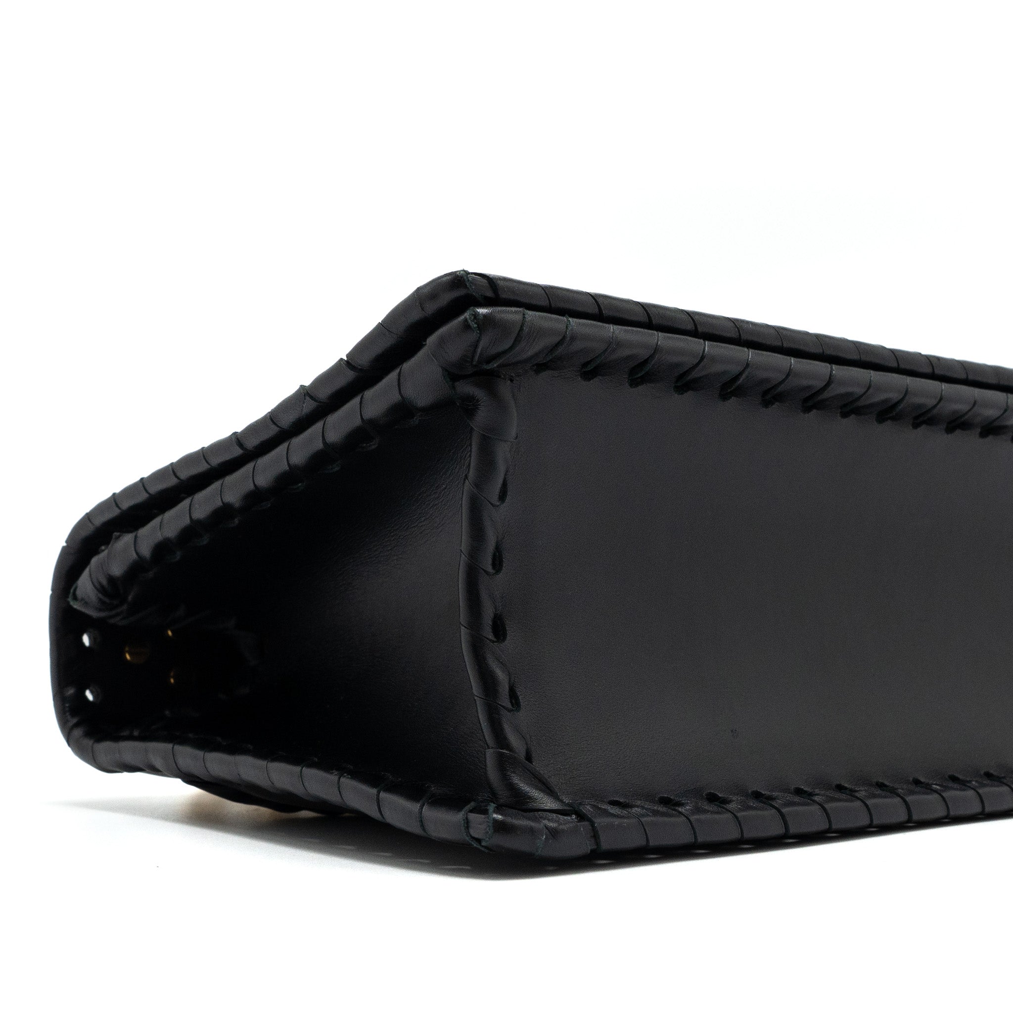 DIOR 30 MONTAIGNE FLAP BAG CALFSKIN BLACK GHW