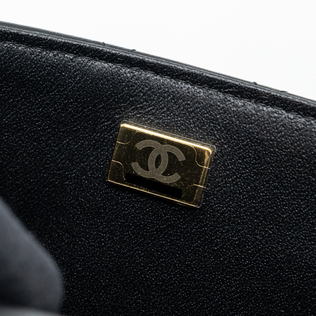 CHANEL 22P LION CHARM TOP HANDLE MINI RECTANGULAR FLAP BAG LAMBSKIN BLACK LGHW (MICROCHIP)