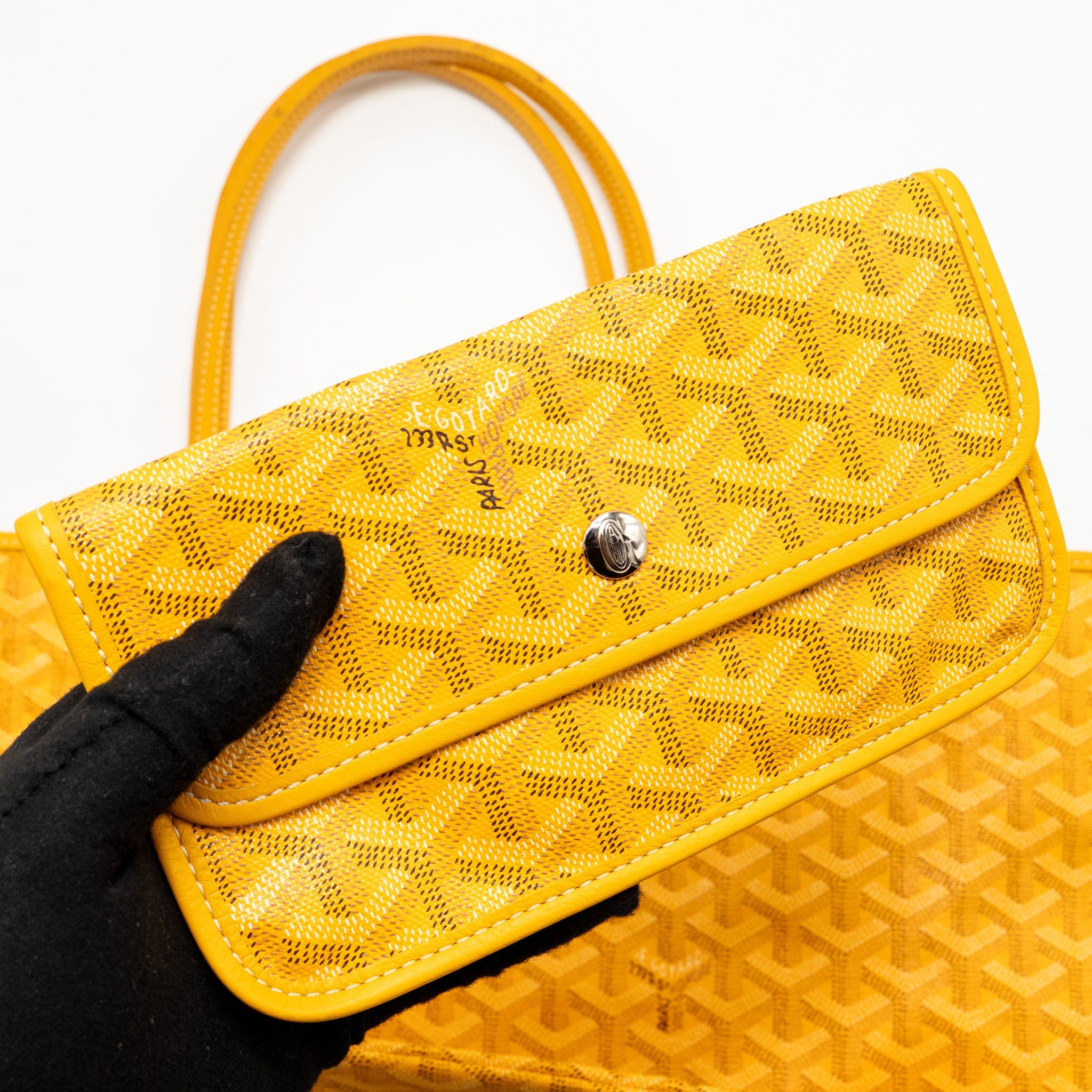 GOYARD SAINT LOUIS PM TOTE BAG GOYARDINE CANVAS YELLOW SHW