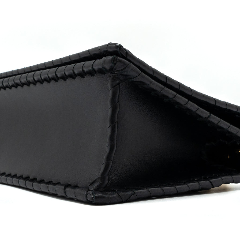 DIOR 30 MONTAIGNE FLAP BAG CALFSKIN BLACK GHW