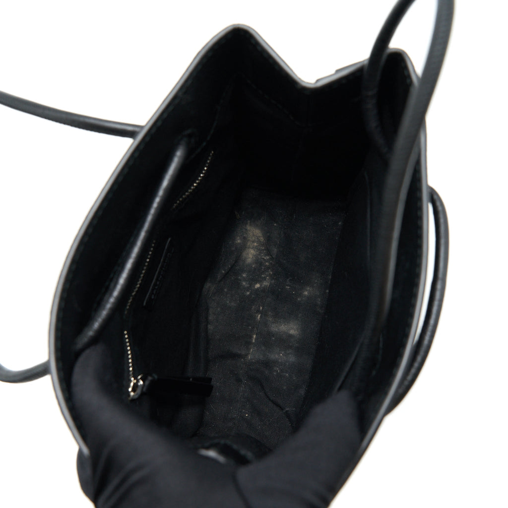 BALENCIAGA TOP HANDLE SHOPPING TOTE BAG CALFSKIN BLACK SHW