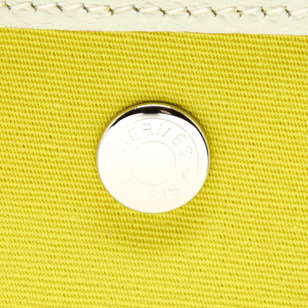 HERMES GARDEN FILE 28 STRAP BAG LIME/BLANC/LIME SHW