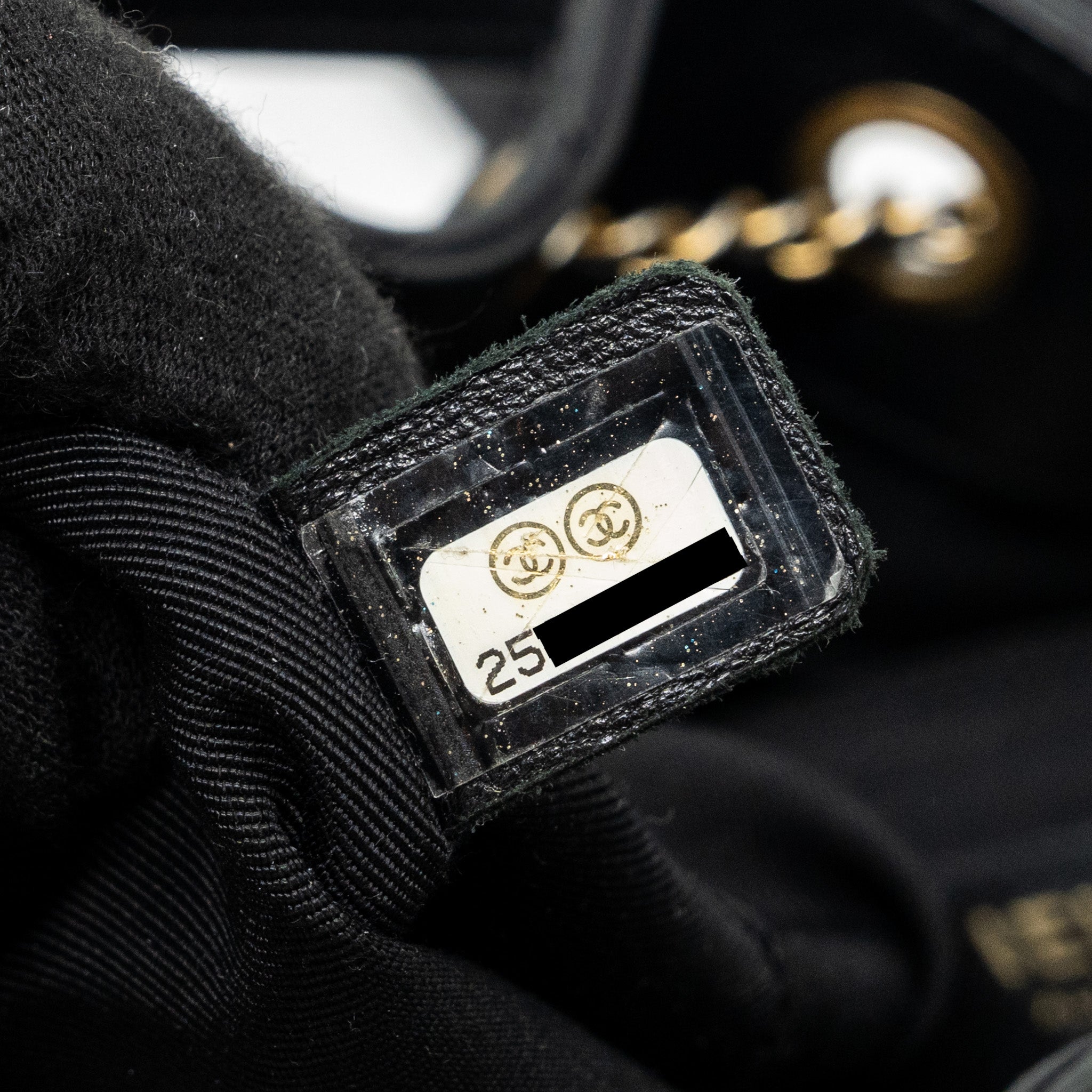 CHANEL CHEVRON BUCKET BAG GRAINED CALFSKIN BLACK GHW