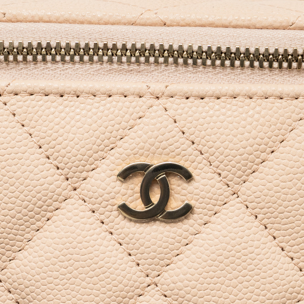 CHANEL MINI VANITY CASE CAVIAR LIGHT BEIGE LGHW