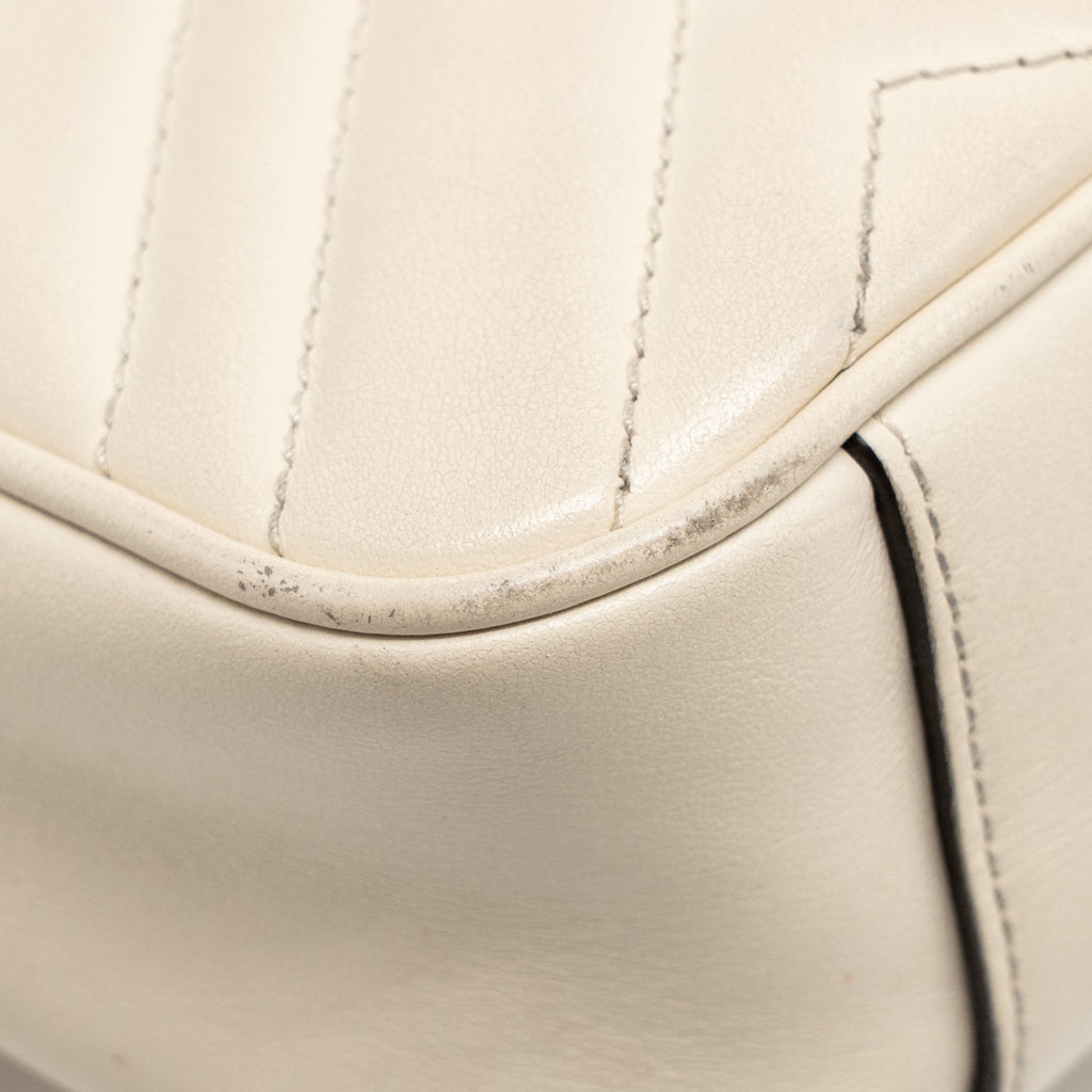 GUCCI MINI MARMONT BAG CALFSKIN WHITE GHW